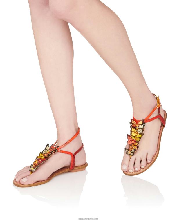 Aquazzura Papillon Sandal Flat ORANGE TZ66671