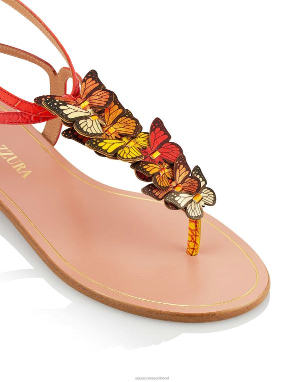 Aquazzura Papillon Sandal Flat ORANGE TZ66671