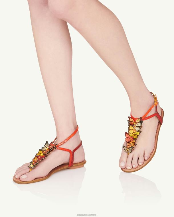 Aquazzura Papillon Sandal Flat ORANGE TZ66671