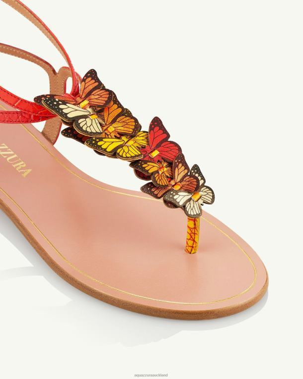 Aquazzura Papillon Sandal Flat ORANGE TZ66671