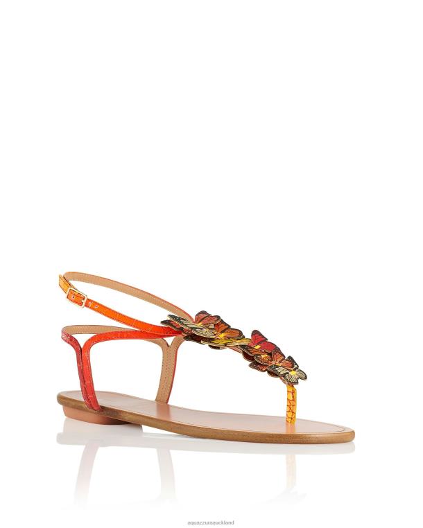 Aquazzura Papillon Sandal Flat ORANGE TZ66671