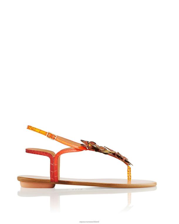 Aquazzura Papillon Sandal Flat ORANGE TZ66671