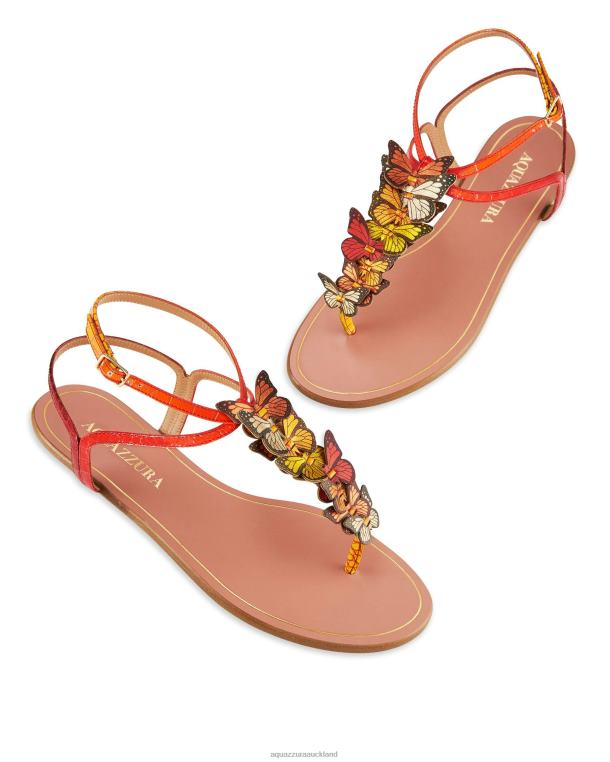 Aquazzura Papillon Sandal Flat ORANGE TZ66671