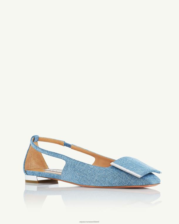 Aquazzura Shibuya Flat BLUE TZ666252