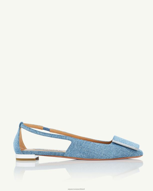 Aquazzura Shibuya Flat BLUE TZ666252