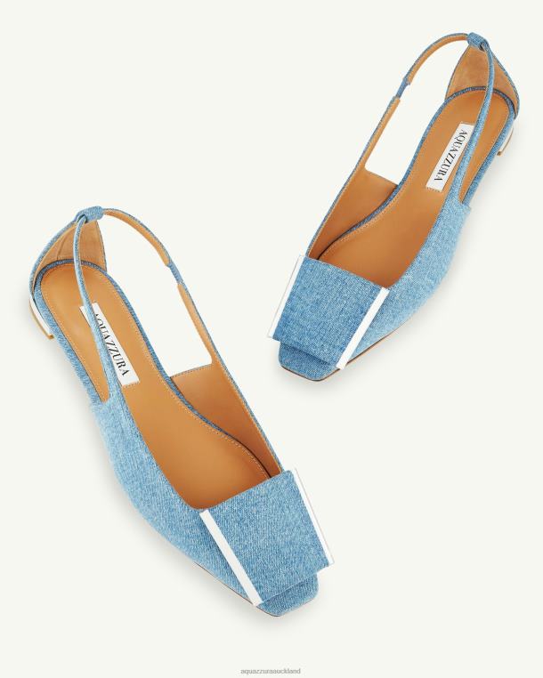 Aquazzura Shibuya Flat BLUE TZ666252