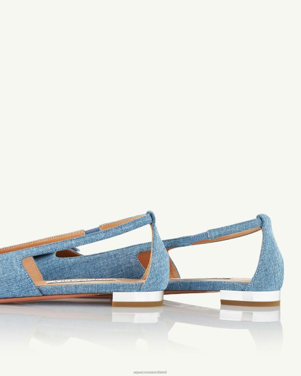 Aquazzura Shibuya Flat BLUE TZ666252