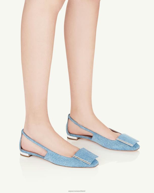 Aquazzura Shibuya Flat BLUE TZ666252