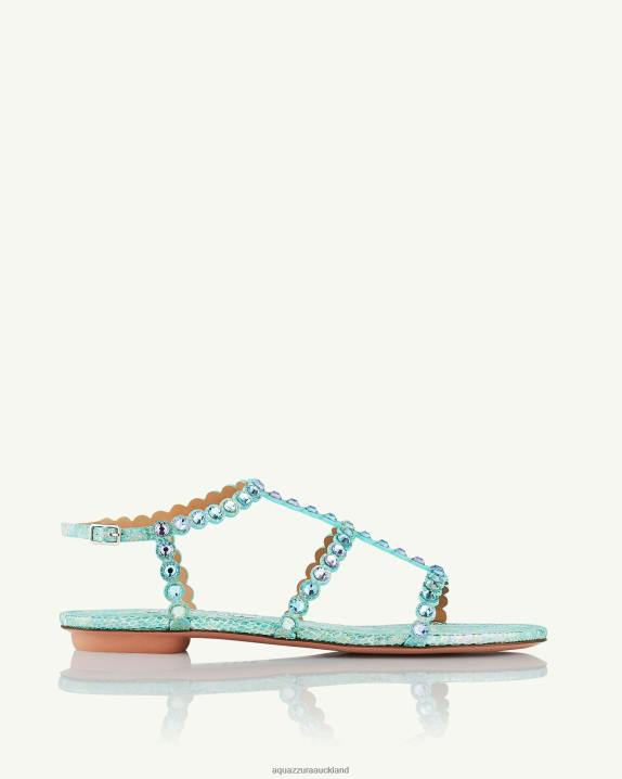 Aquazzura Tequila Sandal Flat BLUE R4L612