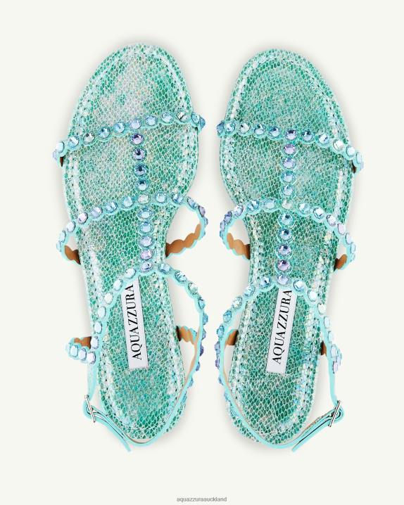 Aquazzura Tequila Sandal Flat BLUE R4L612