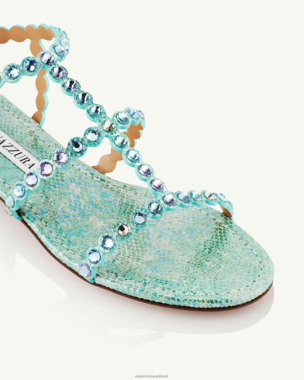 Aquazzura Tequila Sandal Flat BLUE TZ66612