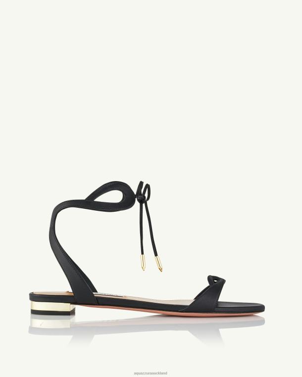 Aquazzura Tessa Sandal Flat BLACK TZ666121