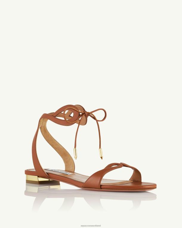 Aquazzura Tessa Sandal Flat BROWN TZ666144