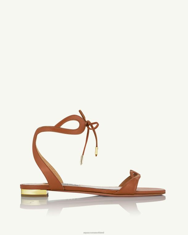 Aquazzura Tessa Sandal Flat BROWN TZ666144