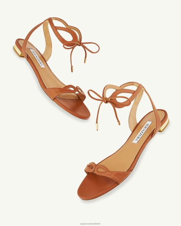 Aquazzura Tessa Sandal Flat BROWN TZ666144