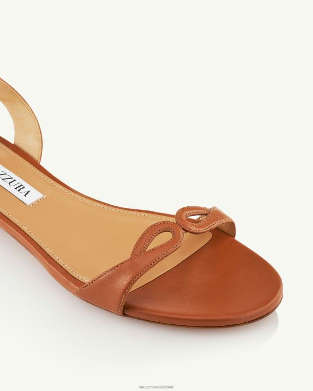 Aquazzura Tessa Sandal Flat BROWN TZ666144