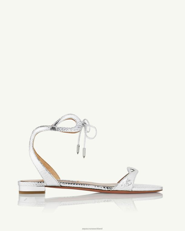 Aquazzura Tessa Sandal Flat SILVER TZ666149