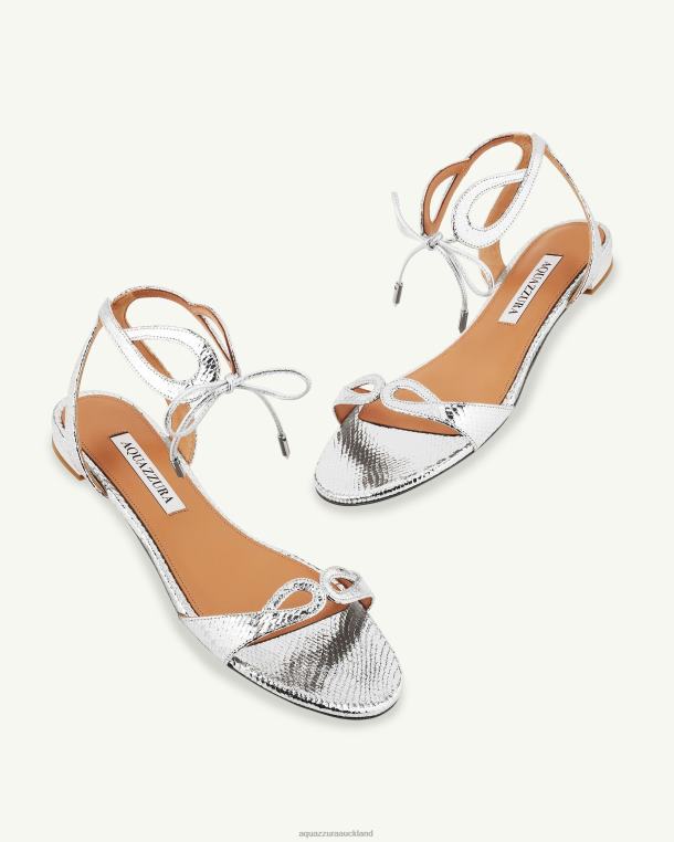 Aquazzura Tessa Sandal Flat SILVER TZ666149