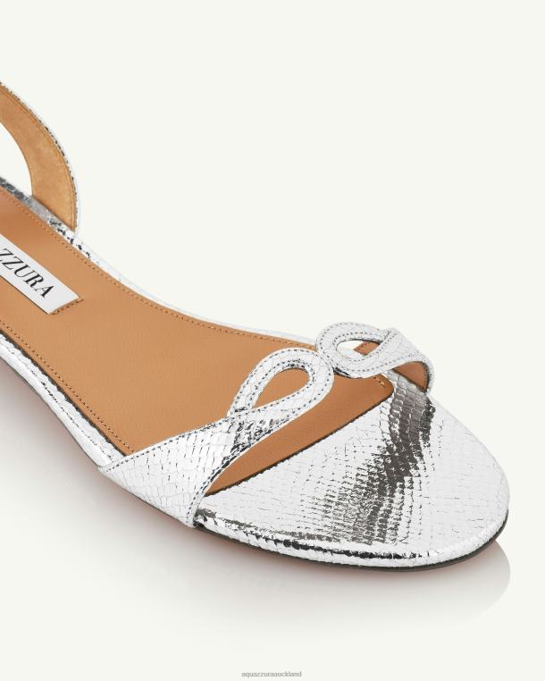 Aquazzura Tessa Sandal Flat SILVER TZ666149