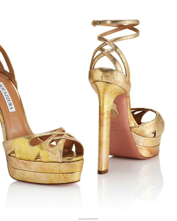 Aquazzura All Dolled Up Sandal Plateau 140 GOLD TZ666277