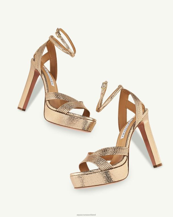 Aquazzura Ari Sandal Plateau 120 GOLD TZ666276