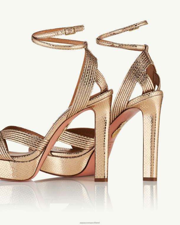 Aquazzura Ari Sandal Plateau 120 GOLD TZ666276