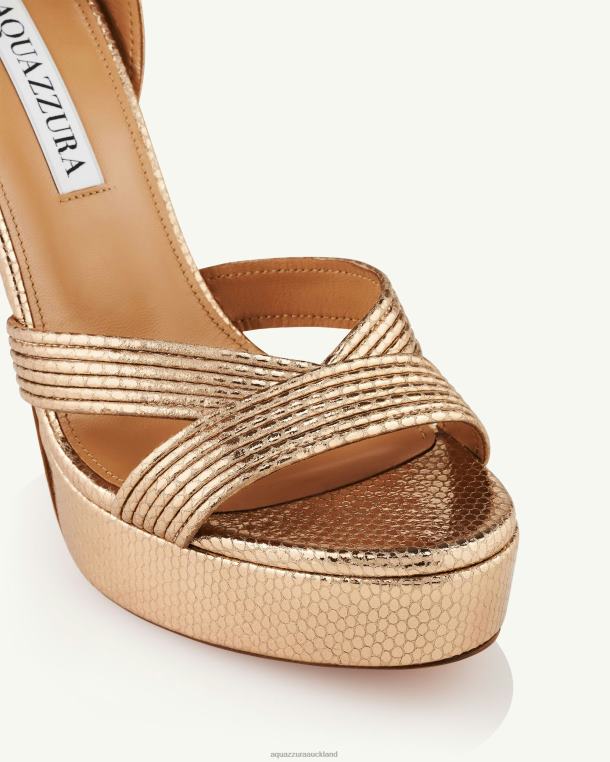 Aquazzura Ari Sandal Plateau 120 GOLD TZ666276