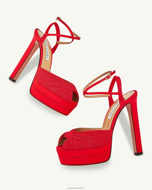 Aquazzura Bellini Beauty Plateau 130 RED TZ666274