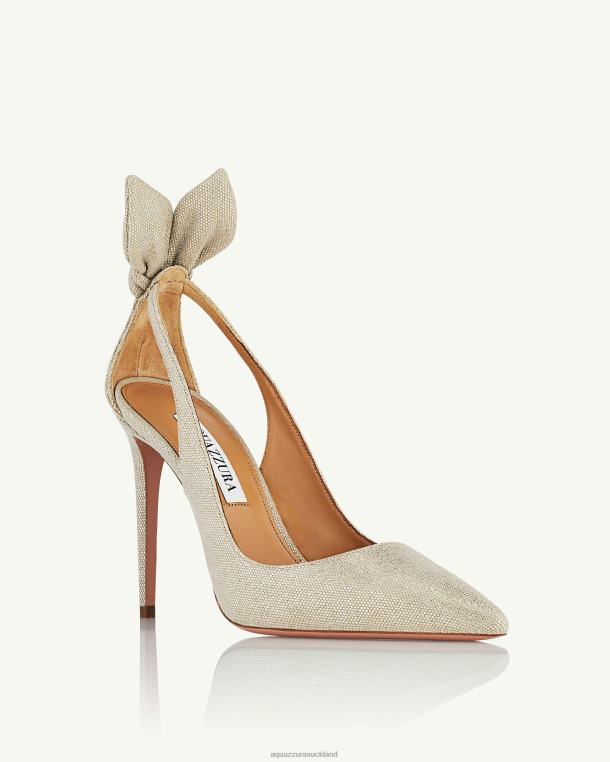 Aquazzura Bow Tie Pump 105 SILVER TZ666230