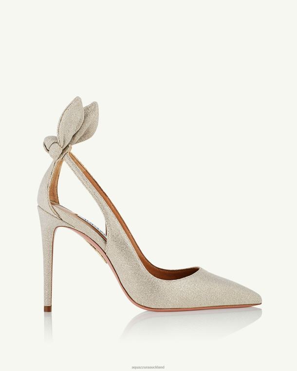 Aquazzura Bow Tie Pump 105 SILVER TZ666230