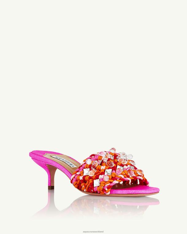 Aquazzura Crystal Cote Mule 50 FUCHSIA TZ666139