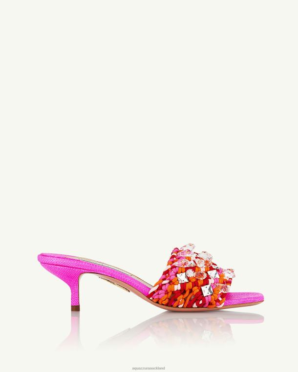 Aquazzura Crystal Cote Mule 50 FUCHSIA TZ666139