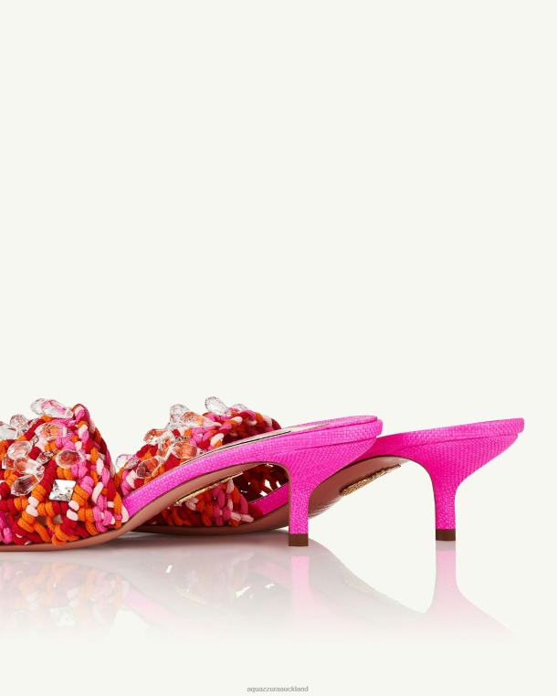 Aquazzura Crystal Cote Mule 50 FUCHSIA TZ666139