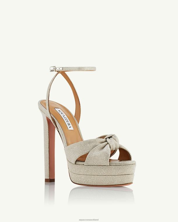 Aquazzura Cupid Plateau 130 SILVER TZ666281