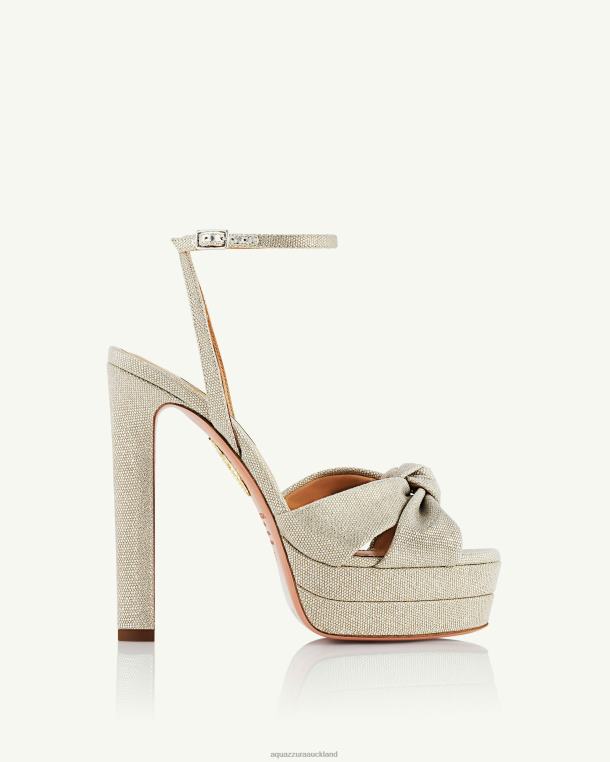 Aquazzura Cupid Plateau 130 SILVER TZ666281