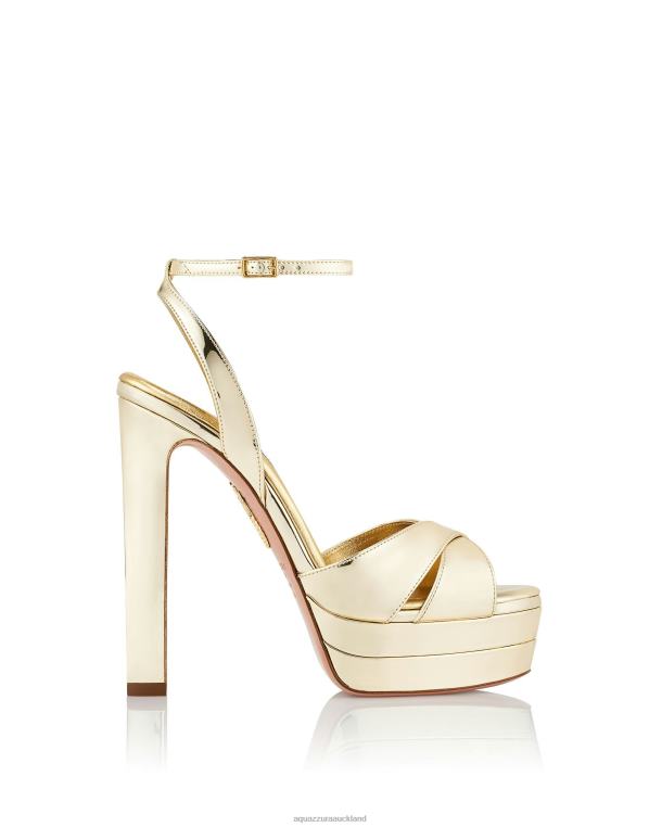 Aquazzura Divine Sandal Plateau 130 GOLD TZ666330