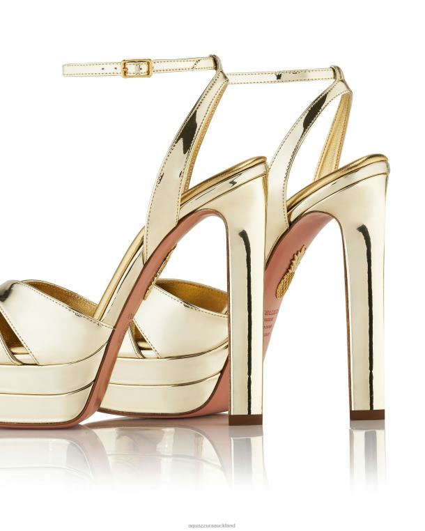 Aquazzura Divine Sandal Plateau 130 GOLD TZ666330