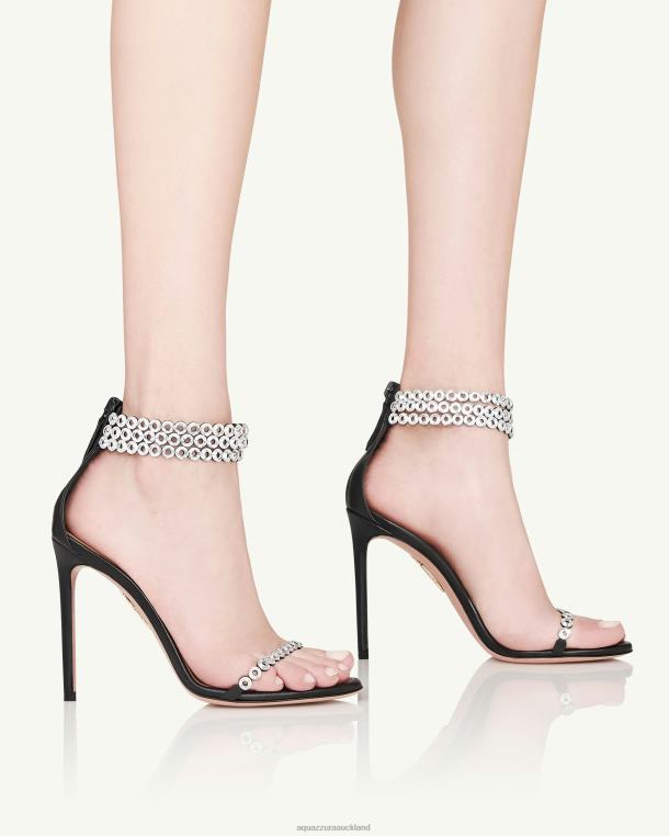 Aquazzura Forever Crystal Sandal 105 BLACK TZ66633