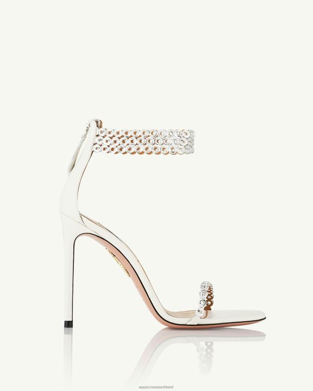 Aquazzura Forever Crystal Sandal 105 WHITE TZ66631