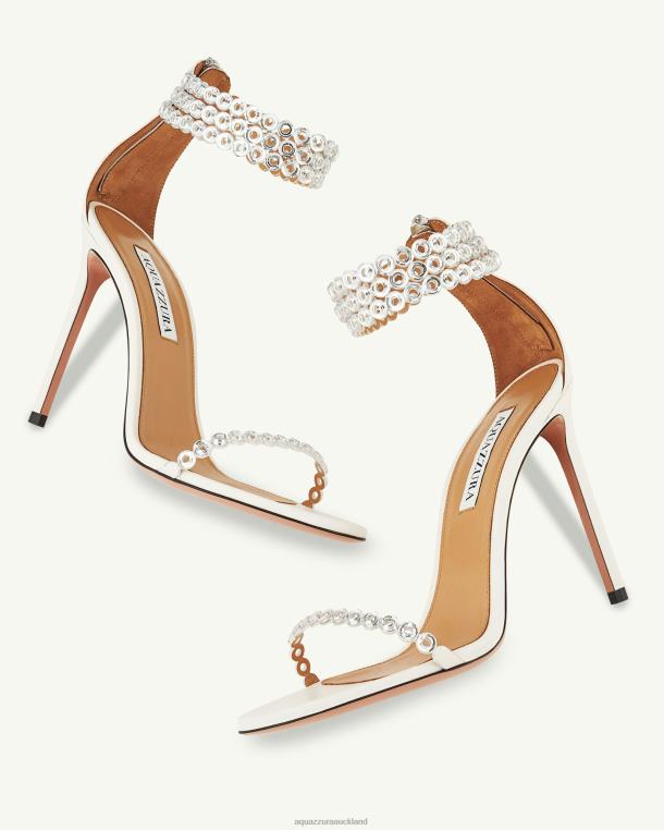 Aquazzura Forever Crystal Sandal 105 WHITE TZ66631