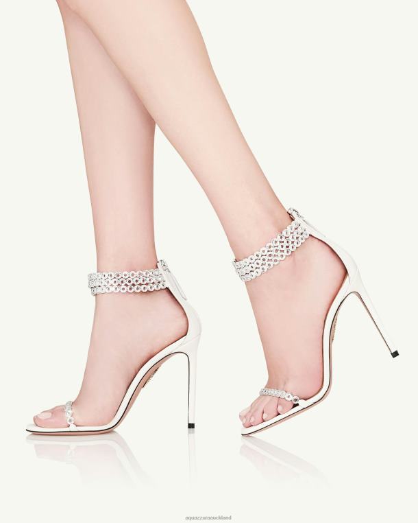 Aquazzura Forever Crystal Sandal 105 WHITE TZ66631