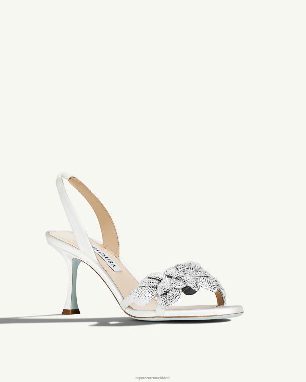 Aquazzura Galactic Flower Sandal 75 WHITE TZ666160