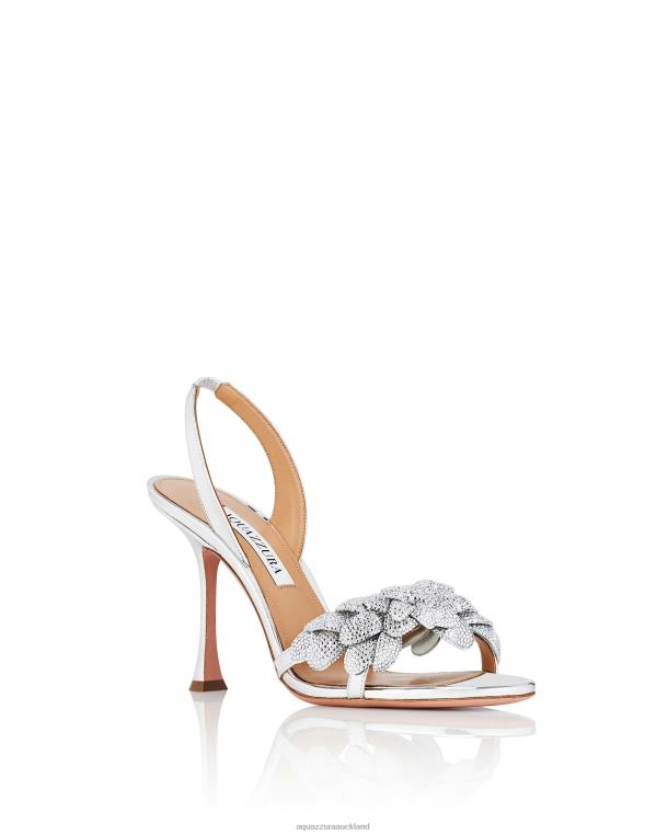 Aquazzura Galactic Flower Sandal 95 SILVER TZ666118