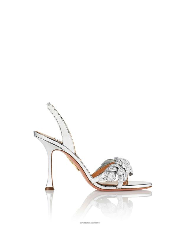 Aquazzura Galactic Flower Sandal 95 SILVER TZ666118