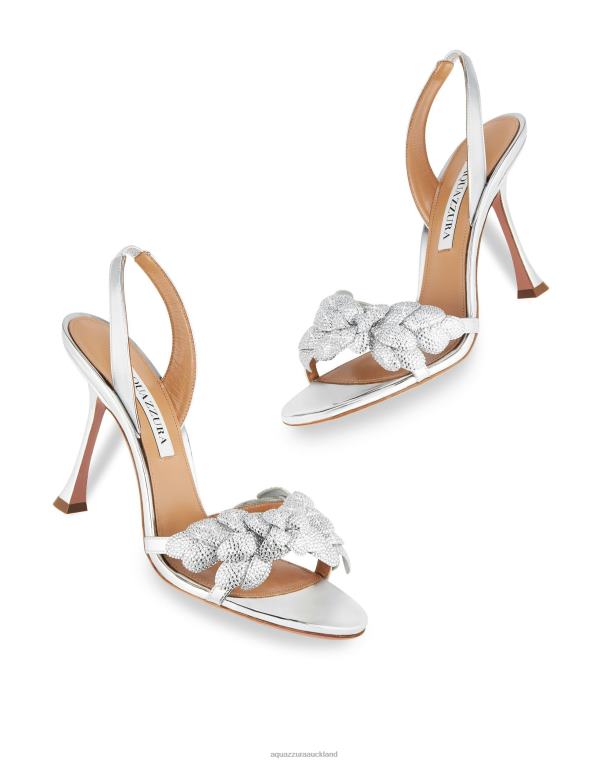 Aquazzura Galactic Flower Sandal 95 SILVER TZ666118