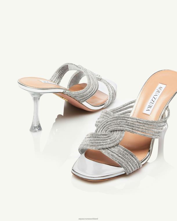 Aquazzura Gatsby Mule 75 SILVER TZ666128