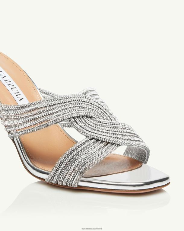 Aquazzura Gatsby Mule 75 SILVER TZ666128