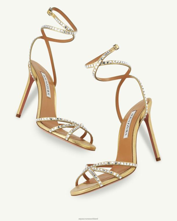 Aquazzura Last Dance Sandal 105 GOLD TZ666114