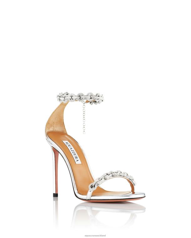 Aquazzura Love Link Sandal 105 SILVER TZ666117