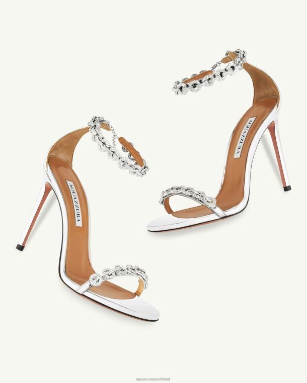 Aquazzura Love Link Sandal 105 SILVER TZ666117